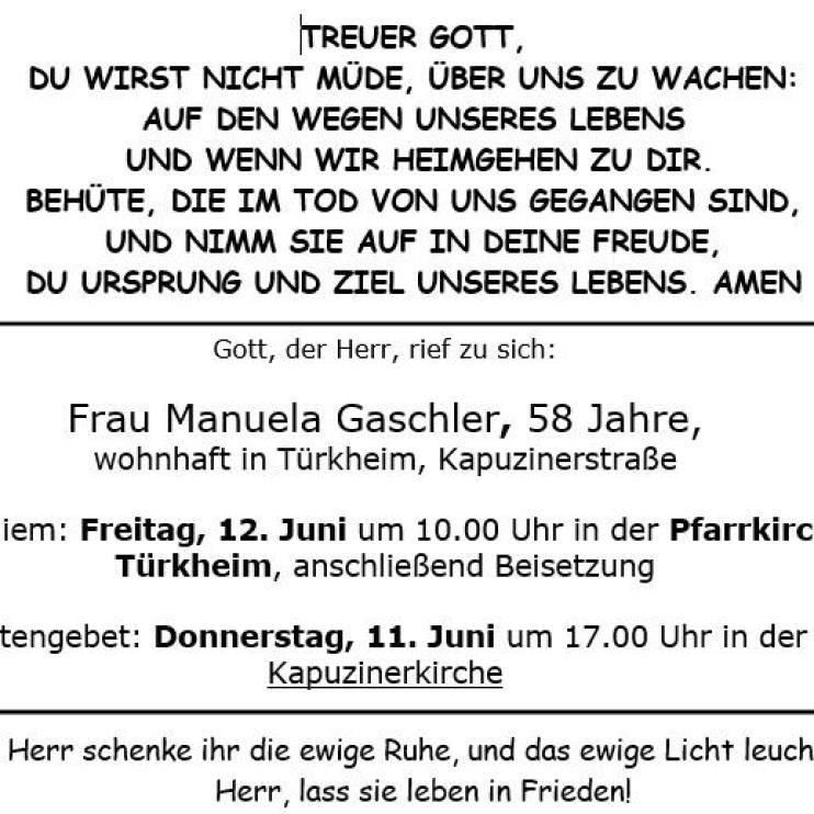 Aushang Gaschler