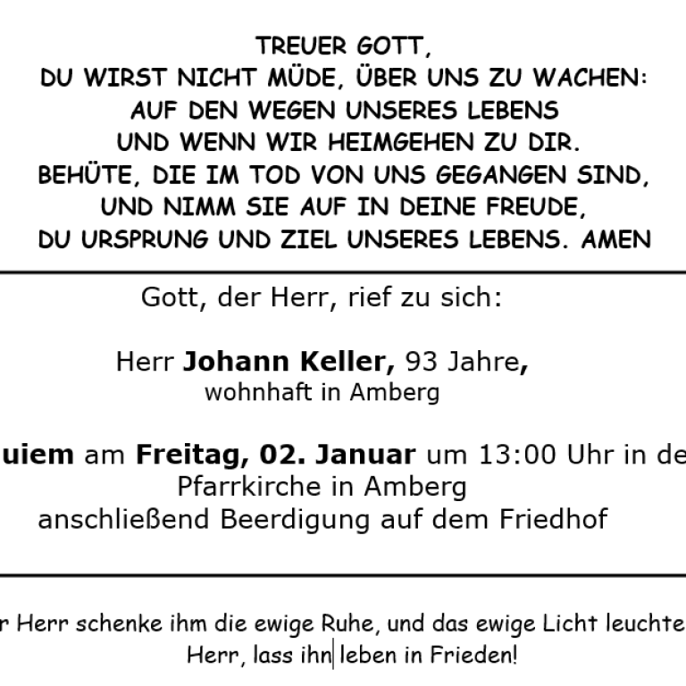 Aushang Johann Keller 02.01.2026
