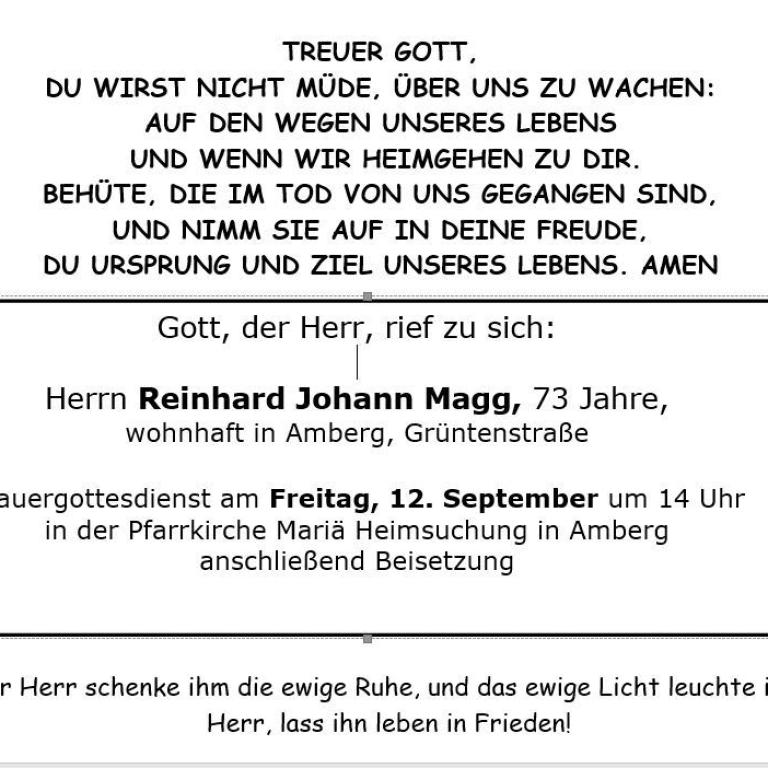 Aushang Magg Amberg