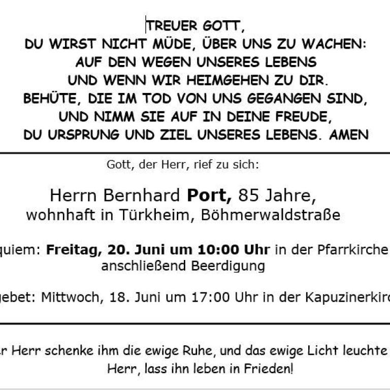 Sterbefall Port